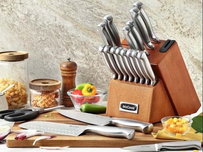 MC69W 20-Piece Kitchen Knife Block Set