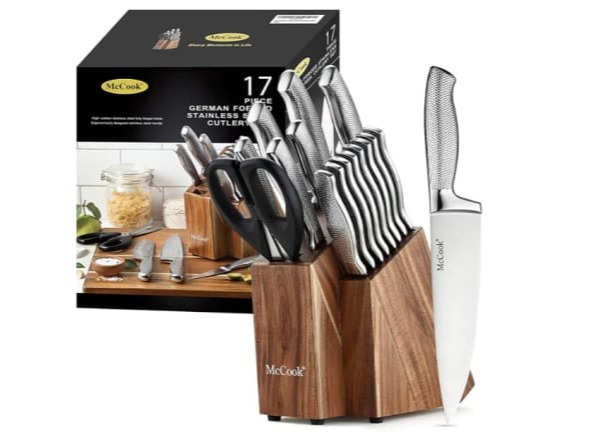McCook MC20 Full Tang Kitchen Knife Block Set
